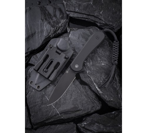 Нож CIVIVI Fixed Blade Elementum D2 Steel Black Stonewash Handle G10 Black
