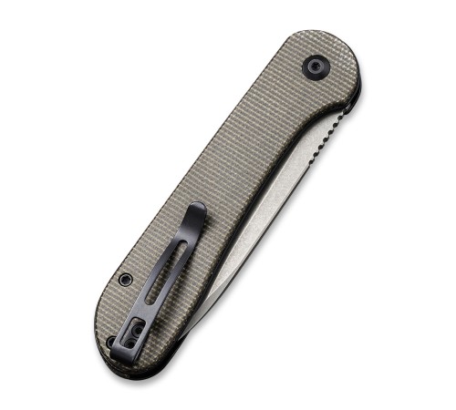 Складной нож CIVIVI Button Lock Elementum 14C28N Steel Gray Stonewashed Handle G10 Gray Stonewashed