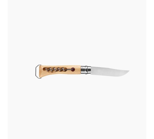 Нож Opinel №10, нержавеющая сталь, рукоять из бука, со штопором