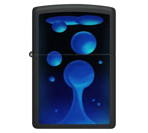Зажигалка ZIPPO Lava Lamp с покрытием Black Light, латунь/сталь, черная,матовая 38x13x57 мм