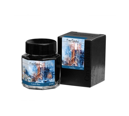 Флакон чернил Pierre Cardin 30мл, серия CITY FANTASY цвет Gaudi Blue (Синий Гауди)