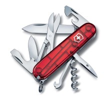 Нож перочинный VICTORINOX Climber, 91 мм, 14 функций, полупрозрачный красный