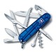 Нож перочинный VICTORINOX Huntsman, 91 мм, 15 функций, полупрозрачный синий