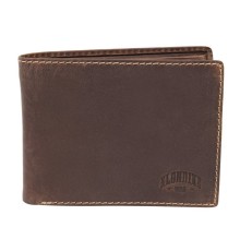 Бумажник KLONDIKE Yukon, натуральная кожа в коричневом цвете, 12,5 х 3 х 9,5 см
