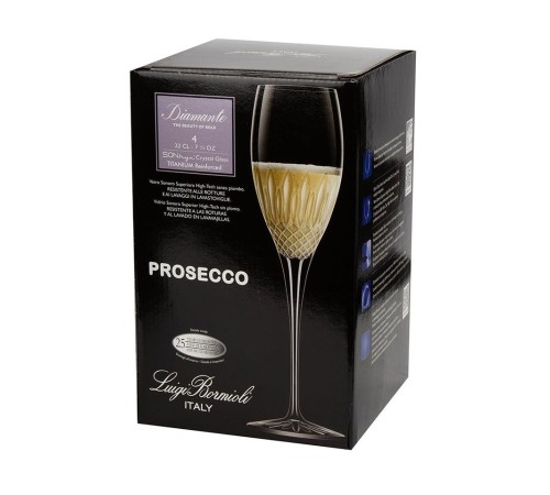 Бокалы для шампанского Luigi Bormioli Diamante Champagne Prosecco 4 шт.
