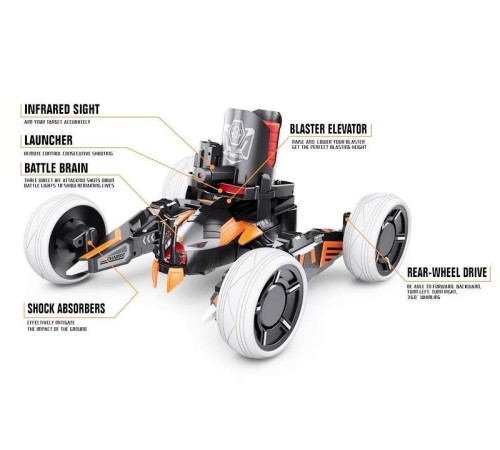 Р/У боевая машина Universe Chariot, лазер, диски, оранжевая, Ni-Mh и З/У, 2.4G