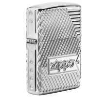 Зажигалка ZIPPO Armor® с покрытием High Polish Chrome, латунь/сталь, серебристая, 38x13x57 мм