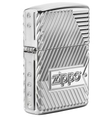 Зажигалка ZIPPO Armor® с покрытием High Polish Chrome, латунь/сталь, серебристая, 38x13x57 мм