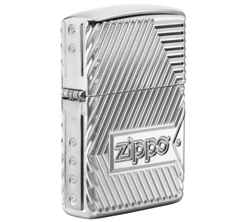 Зажигалка ZIPPO Armor® с покрытием High Polish Chrome, латунь/сталь, серебристая, 38x13x57 мм