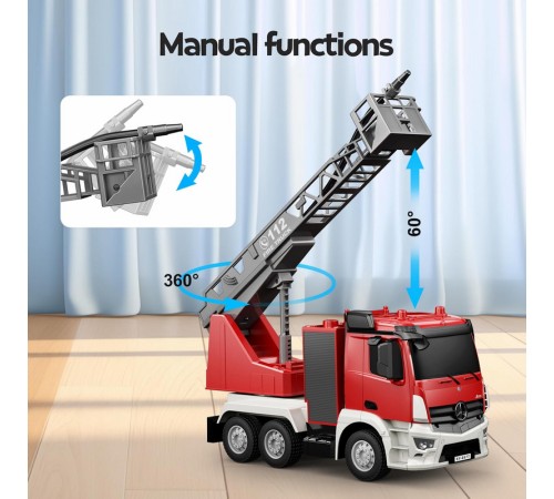 Радиоуправляемая пожарная машина Double Eagle Mercedes-Benz ANTOS 1/26 2.4G брызгает водой RTR