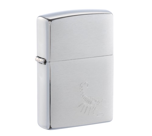 Зажигалка ZIPPO с покрытием Brushed Chrome,латунь/сталь, серебристая, 38x13x57 мм