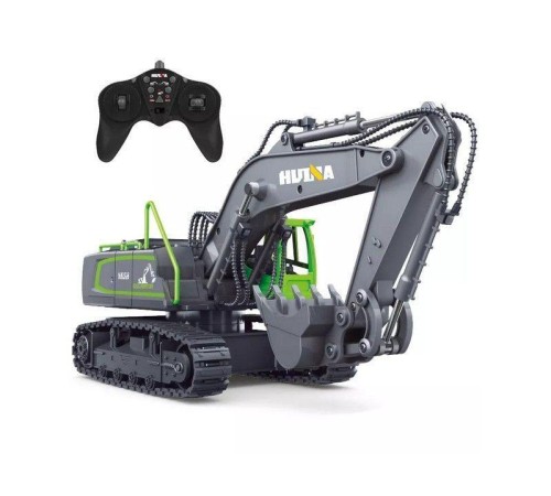 Радиоуправляемый экскаватор HUI NA TOYS, серый 2.4G 9CH 1/18 RTR