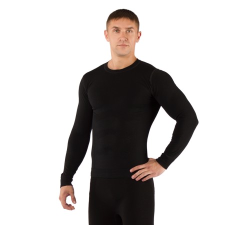 Футболка мужская Vivek / дл. рукав / комбинир 290/  черный / XXL, VIVEK9090XXL
