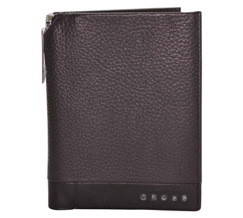 Обложка для документов, Cross Nueva FV с ручкой, кожа наппа, фактурная, коричневый, 14 х 11 х 1 см