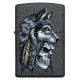 Зажигалка ZIPPO Wolf Skull с покрытием Iron Stone™, латунь/сталь, серая, матовая, 38x13x57 мм
