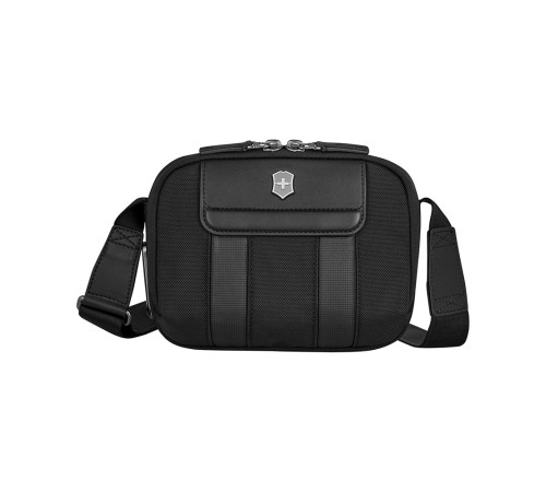 Сумка через плечо компактная VICTORINOX Architecture Urban2 Compact Crossbody Bag, черный, полиэстер/кожа, 22x6x16 см, 2 л