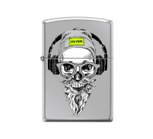 Зажигалка ZIPPO Хипстер с покрытием High Polish Chrome, латунь/сталь, серебристая, 38x13x57 мм