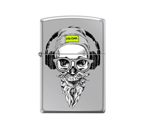 Зажигалка ZIPPO Хипстер с покрытием High Polish Chrome, латунь/сталь, серебристая, 38x13x57 мм