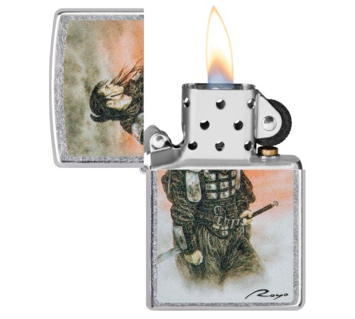 Зажигалка ZIPPO Luis Royo с покрытием Street Chrome, латунь/сталь, серебристая, 38x13x57 мм
