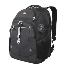 Рюкзак WENGER, 15”, черный/серебристый, полиэстер 900D/М2 добби/искуственная кожа, 34x22x46 см, 34 л