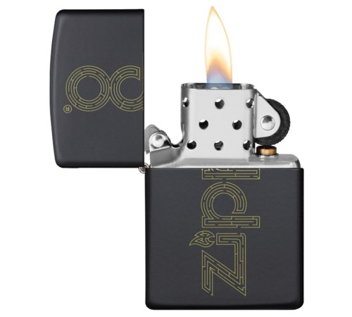 Зажигалка ZIPPO Zippo Design с покрытием Black Matte, латунь/сталь, чёрная, матовая, 38x13x57 мм
