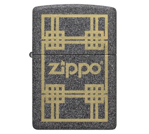 Зажигалка ZIPPO с покрытием Iron Stone, латунь/сталь, серая, матовая, 38x13x57 мм