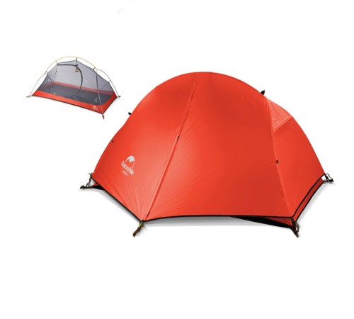 Палатка 1-местная Naturehike сверхлегкая + коврик NH18A095-D, 210T, красный, 6975641886488