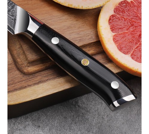 Нож из дамасской стали для овощей Keemake 3.5 Inch Paring Knife, черный