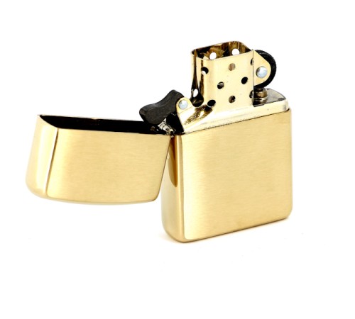 Зажигалка ZIPPO Armor™ с покрытием Brushed Brass, латунь/сталь, золотистая, матовая, 38x13x57 мм