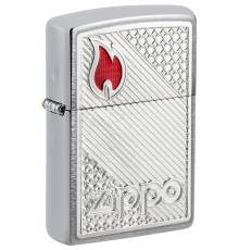 Зажигалка ZIPPO Classic с покрытием Brushed Chrome, латунь/сталь, серебристая, 38x13x57 мм