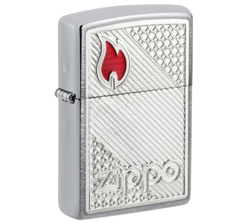 Зажигалка ZIPPO Classic с покрытием Brushed Chrome, латунь/сталь, серебристая, 38x13x57 мм