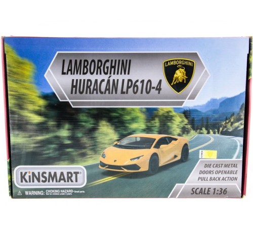 Машина Kinsmart Lamborghini Huracan инерция (1/12шт.) 1:36 б/к