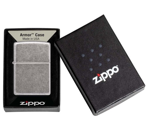 Зажигалка ZIPPO Armor® с покрытием Antique Silver, латунь/сталь, серебристая, 38x13x57 мм