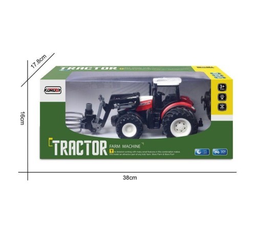 Р/У фермерский трактор Korody с погрузчиком тюков, широкие колеса 1/24 2.4G 6CH RTR