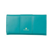 Кошелёк Cross Kelly Wall Turquish, кожа наппа, гладкая, цвет тёмно-бирюзовый, 20 x 11 x 2,5 см