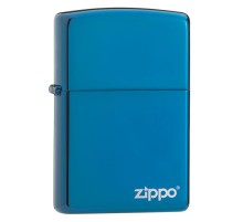 Зажигалка ZIPPO Classic с покрытием Sapphire™, латунь/сталь, синяя, глянцевая, 38x13x57 мм