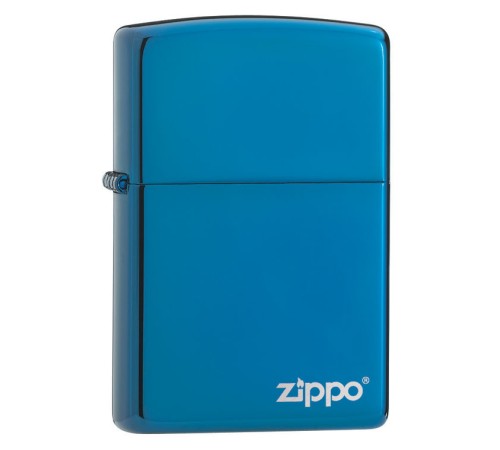 Зажигалка ZIPPO Classic с покрытием Sapphire™, латунь/сталь, синяя, глянцевая, 38x13x57 мм