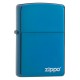 Зажигалка ZIPPO Classic с покрытием Sapphire™, латунь/сталь, синяя, глянцевая, 38x13x57 мм