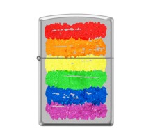 Зажигалка ZIPPO Радуга c с покрытием Satin Chrome™, латунь/сталь, серебристая, матовая, 38x13x57 мм