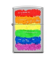 Зажигалка ZIPPO Радуга c с покрытием Satin Chrome™, латунь/сталь, серебристая, матовая, 38x13x57 мм
