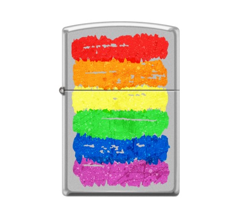 Зажигалка ZIPPO Радуга c с покрытием Satin Chrome™, латунь/сталь, серебристая, матовая, 38x13x57 мм