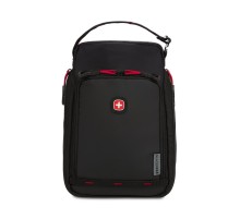 Термосумка для ланча SWISSGEAR, прорезиненный полиэстер 600D, черный/красный, 18x12x28 см, 4 л