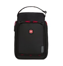 Термосумка для ланча SWISSGEAR, прорезиненный полиэстер 600D, черный/красный, 18x12x28 см, 4 л