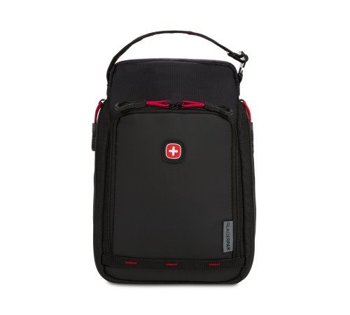 Термосумка для ланча SWISSGEAR, прорезиненный полиэстер 600D, черный/красный, 18x12x28 см, 4 л