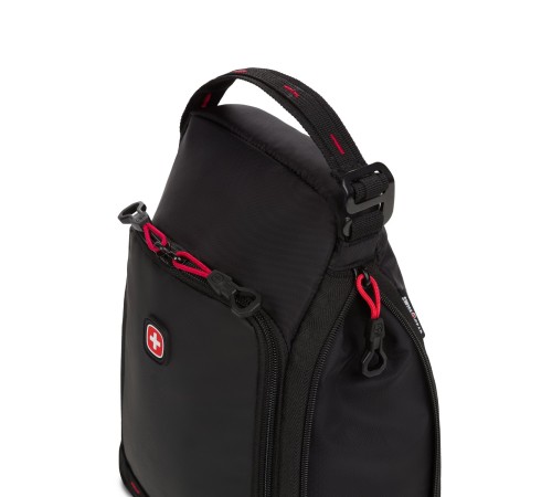 Термосумка для ланча SWISSGEAR, прорезиненный полиэстер 600D, черный/красный, 18x12x28 см, 4 л