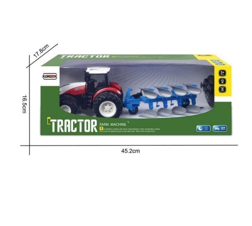 Р/У фермерский трактор Korody с плугом, широкие колеса 1/24 2.4G 6CH RTR