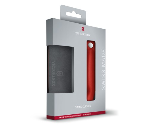 Набор VICTORINOX Swiss Classic: складной нож для овощей и разделочная доска, красная рукоять