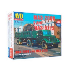 Сборная модель AVD МАЗ-200В с полуприцепом МАЗ-5215, 1/43