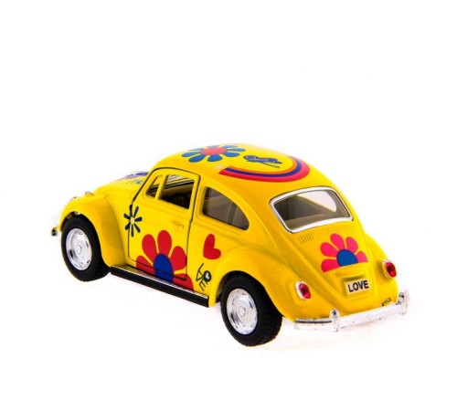 Машина Kinsmart 1967 Volkswagen Classical Beetle with printing инерция (1/12шт.) 1:32 б/к