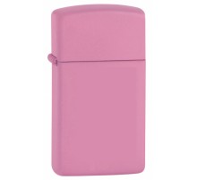 Зажигалка ZIPPO Slim® с покрытием Pink Matte, латунь/сталь, розовая, матовая, 29x10x60 мм